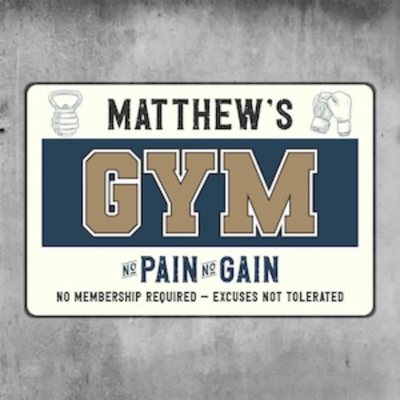 Home Gym Wall - Home Fitness Decor Personalized Custom Metal