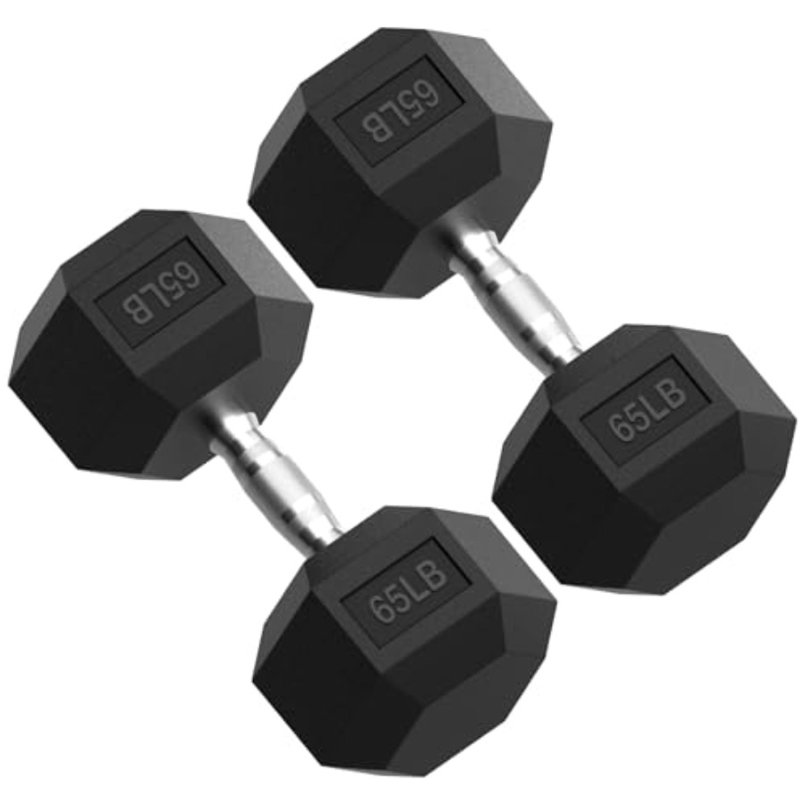 Home Gym Dumbbell Set - HEX Dumbbell Set 2.5-125lb Rubber Encased