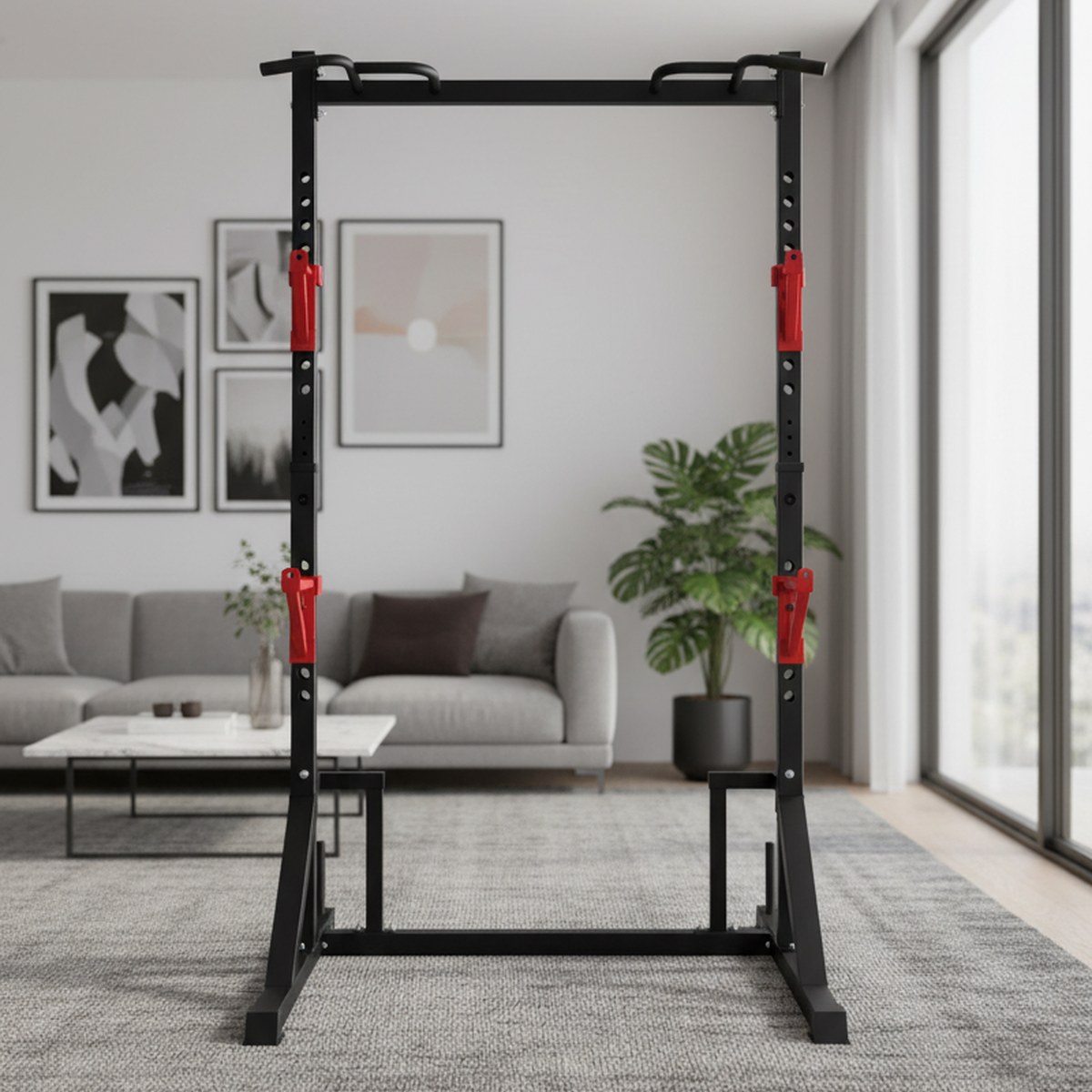 Adjustable Power Rack with Pul - đánh giá và giá Home Gym Pull Up Bar