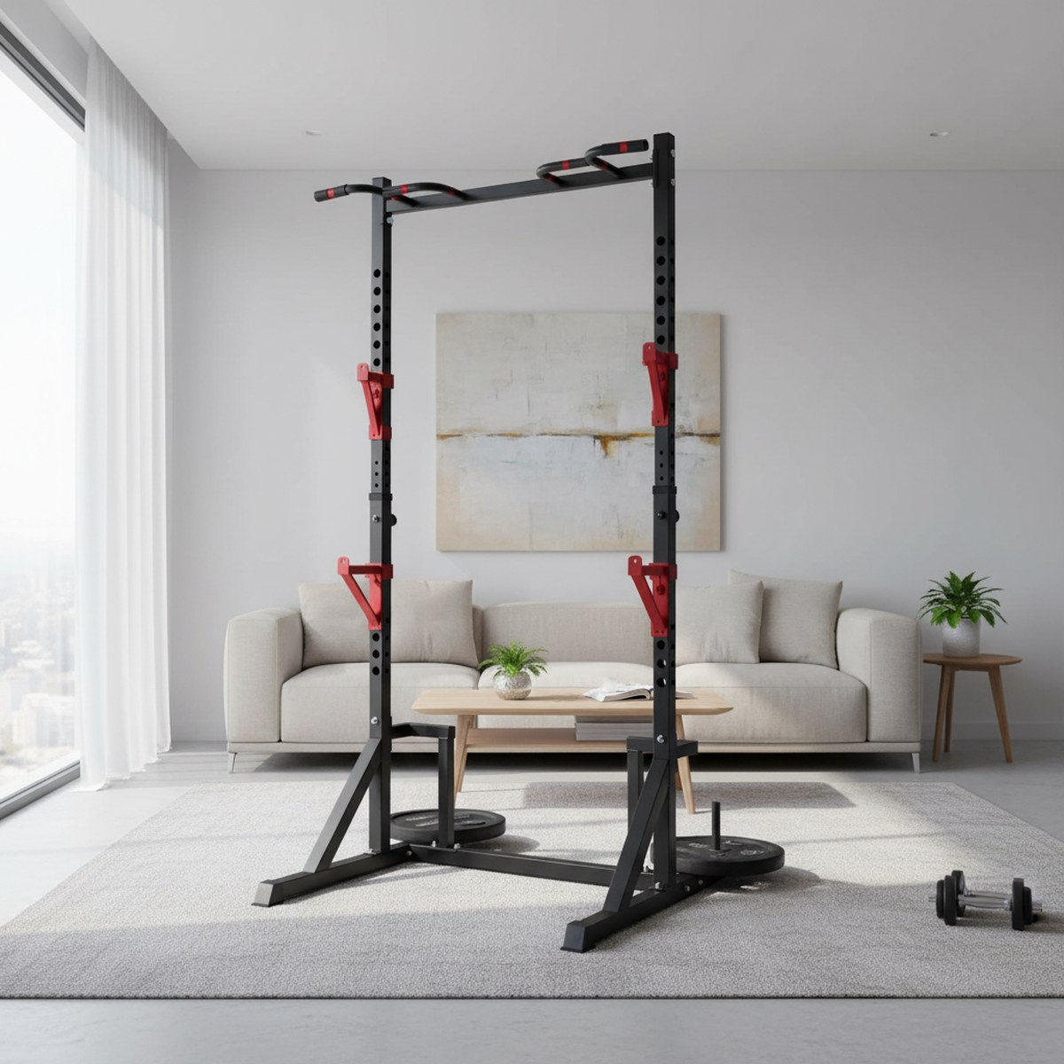 Adjustable Power Rack with Pul - đánh giá và giá Home Gym Pull Up Bar