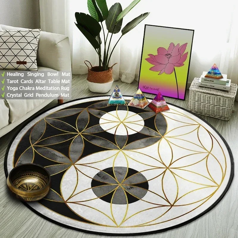 Yin Yang Taiji Round Rug Flowe - đánh giá và giá Home Gym Mma