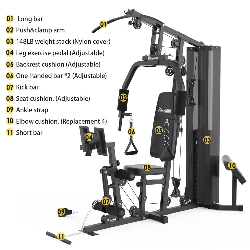 148LB Multifunctional Home Gym - đánh giá và giá Home Gym Half Rack